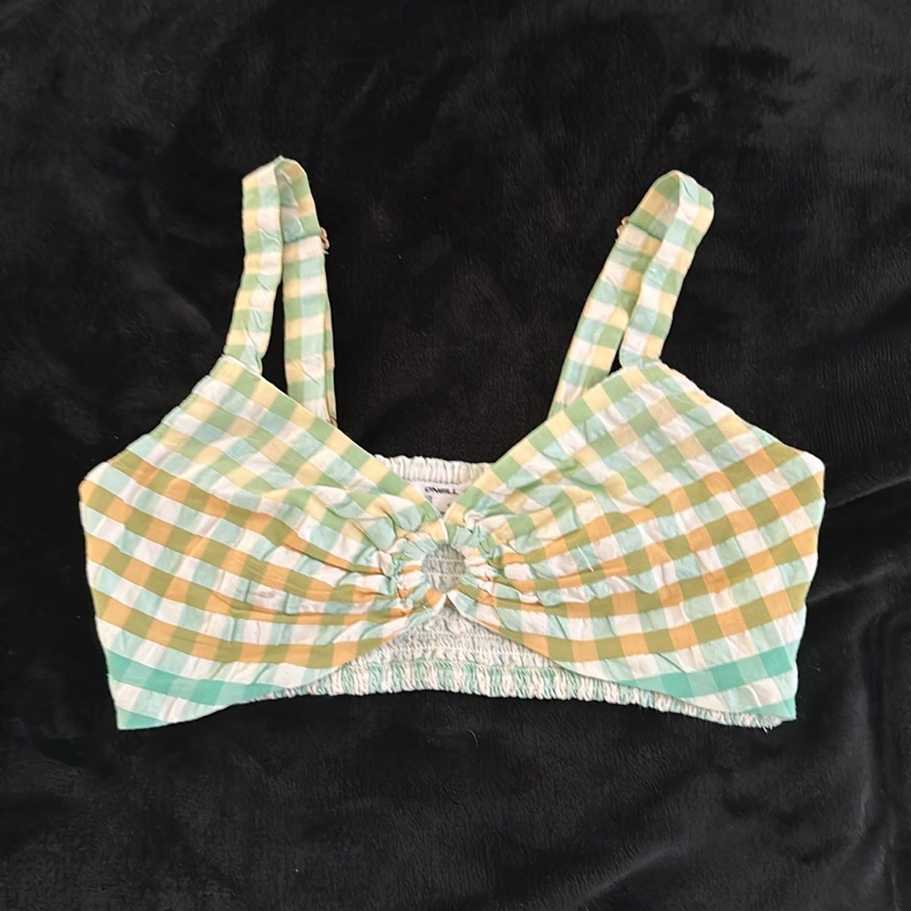 Corey plaid print crop top